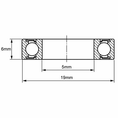 635-2RS Rillenkugellager Zeichnung